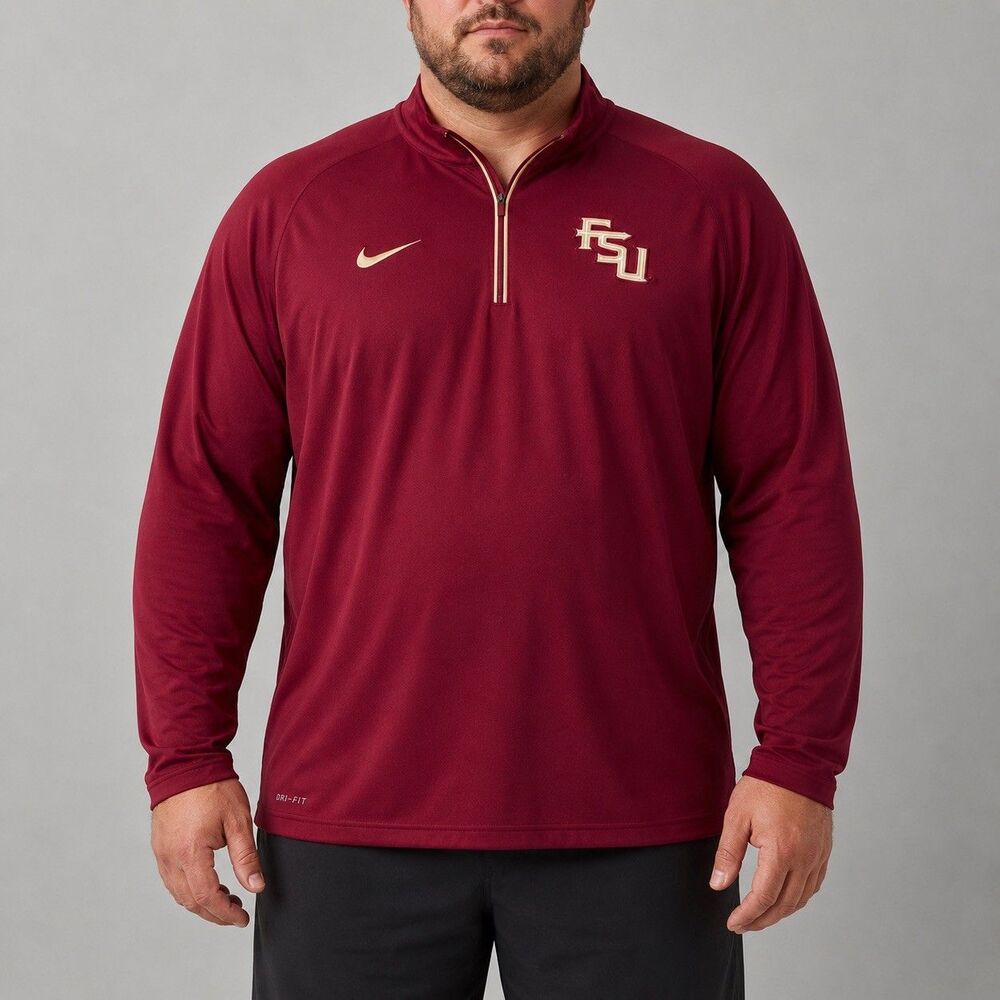 Nike Dri-FIT FSU Florida State Seminoles 1/4 Zip Mock Neck Pullover XXL